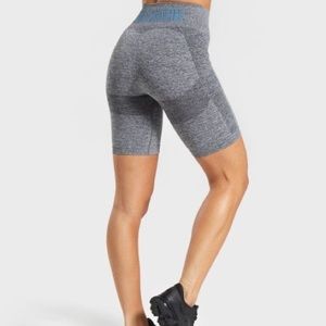 Gymshark High Waisted Flex Short (Charcoal Marl/Teal)